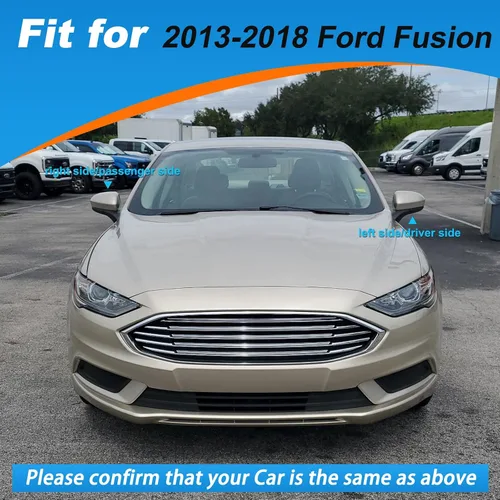 Vista 3 de Cubierta de fibra de carbono para espejo retrovisor para puerta, cubierta protectora para Ford Fusion 2013-2018【Solo para versión