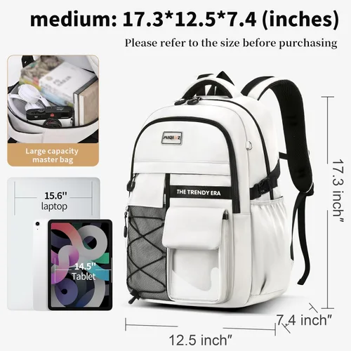 Vista 4 de Mochila para estudiantes adolescentes, material encriptado, múltiples compartimentos y mochila de gran capacidad con bolsillos antirrobo, mochilas