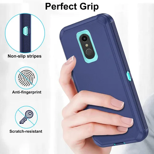 Vista 6 de Asuwish Funda de teléfono para LG K30 2018/Premier Pro LTE/Phoenix Plus/Harmony 2/K10/K11/Xpression Cell Cover híbrida a prueba de golpes, a prueba