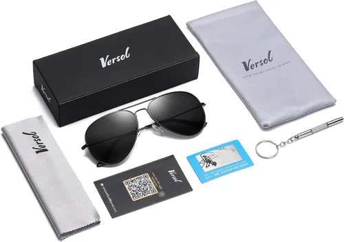 Vista 7 de Versol Aviador para hombres y mujeres con protección UV400, lentes de sol polarizados ligeros de aviador