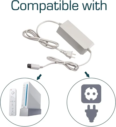 Vista 2 de Cargador de consola para Wii adaptador de corriente de pared de CA para Nintendo Wii no para Nintendo Wii U
