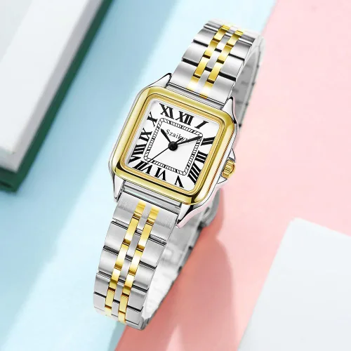 Vista 5 de Classic Relojes cuadrados de mujer con números romanos, de vestir, informal
