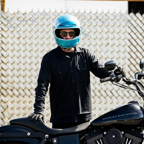 Vista 7 de Biltwell Gringo SV - Casco de motocicleta brillante Atlantic Teal ECE R22.06 DOT