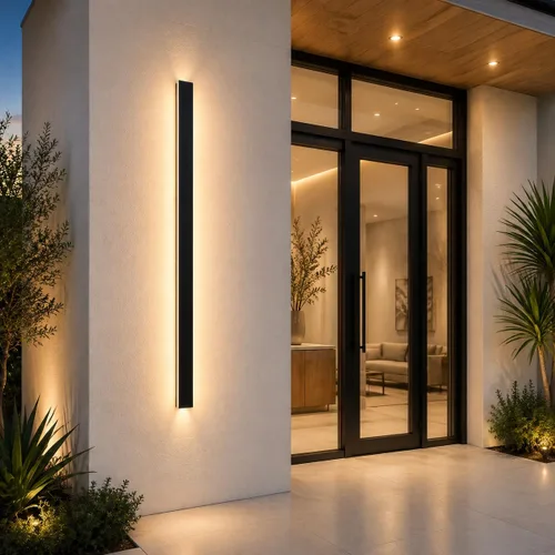 Vista 41 de Luces de pared modernas para exteriores de 39 pulgadas, 2700 K-6500 K, aplique de pared al aire libre regulable seleccionable con control remoto