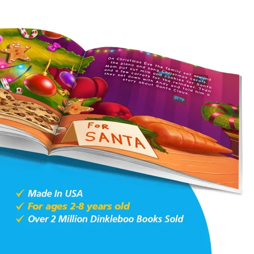 Vista 3 de Libro de cuentos personalizado de Dinkleboo - "First Christmas" - para niños de 0 a 8 años de edad - Una historia sobre la primera Navidad de tu