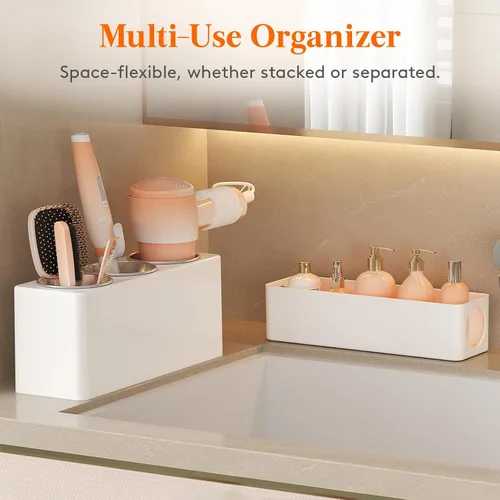 Vista 7 de Lifewit Contenedor de arroz de 25.4 libras, dispensador de arroz con taza medidora y organizador de herramientas para el cabello, soporte