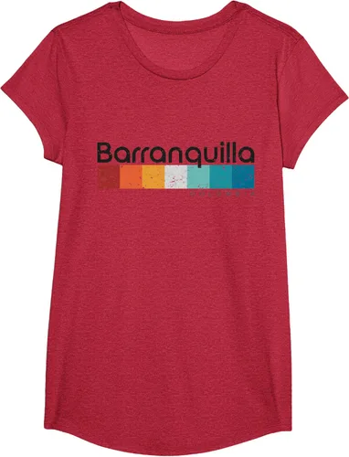 Vista 68 de Barranquilla Colombia - Camiseta de diseño vintage de estilo retro, Blanco, S