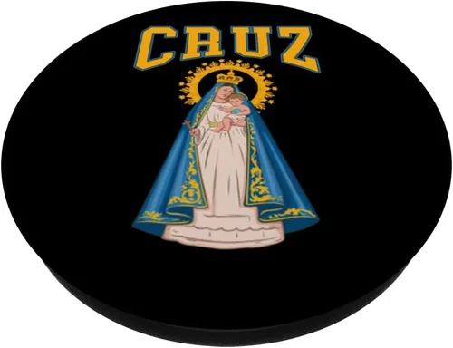 Vista 2 de Virgen de La Caridad del Cobre con apellido Cruz PopSockets Standard PopGrip