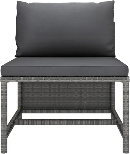 Vista 6 de Sofá de patio de 3 plazas con cojines, cómodo sofá, sofá al aire libre, sofá de patio, muebles de exterior, para patio, porche, césped, jardín o Gris
