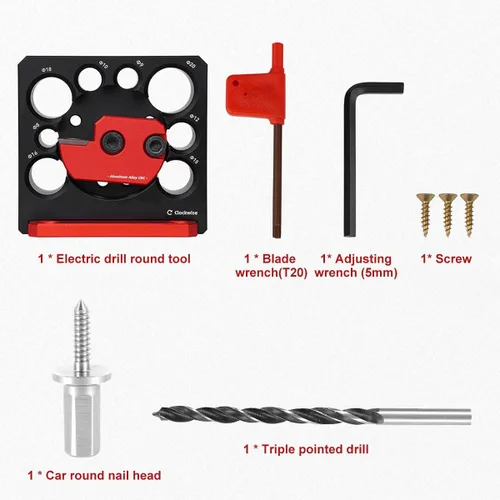 Vista 2 de Kit de plantillas para hacer clavijas, 8 piezas, métrica ajustable de 0.39 a 0.78 pulgadas, aleación de aluminio, taladro eléctrico de fresado