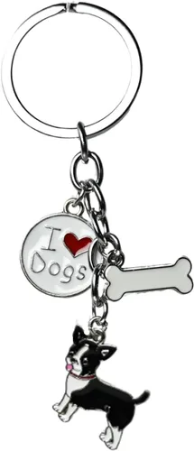 Vista 4 de Llavero para perro, lindo llavero de perro para mascotas, mini llavero de metal