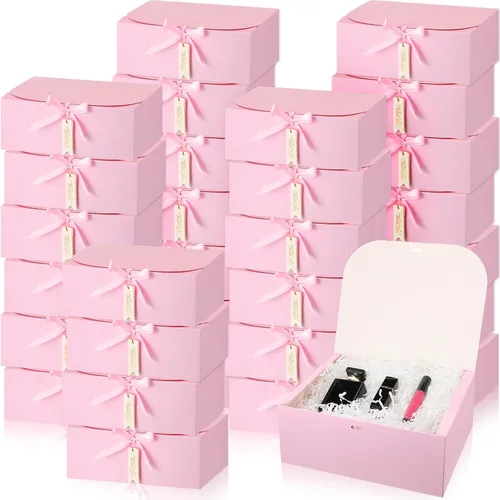 Vista 9 de Maxcheck Juego de 36 cajas doradas para propuesta de dama de honor, cajas de regalo doradas con tapas de 10 x 8 x 4 pulgadas con cinta