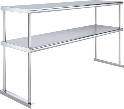 Vista 17 de AmGood Estante doble de acero inoxidable NSF - Muchos (24" de largo x 12" de profundidad)