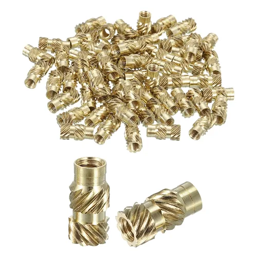Vista 69 de uxcell Tuercas de inserción moleteadas, 100 piezas M1 x 1.5mm L x 2mm DE 3D Impresión de latón Tuercas de inserción roscadas hembras Insertos