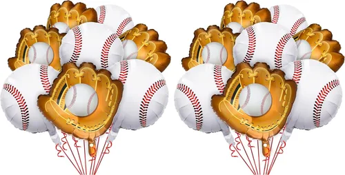 Vista 6 de Skylety - 8 globos de béisbol para decoración de fiesta de cumpleaños