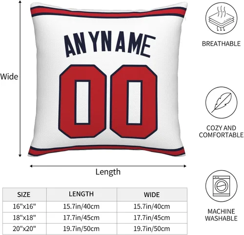 Vista 7 de Funda de almohada personalizada: Funda de almohada personalizada con cualquier nombre y número, regalo personalizado para fanáticos