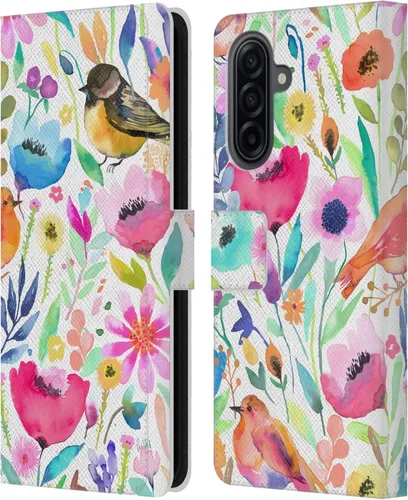 Vista 196 de Head Case Designs Officially Licensed Ninola Brushstrokes Black Summer Patterns Leather Wallet Case Compatible with Samsung Galaxy A07 4G