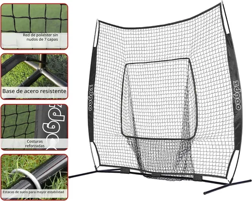Vista 2 de 7x7FT Baseball Net for Any Skill Level Players to Batting&Hitting&Pitching