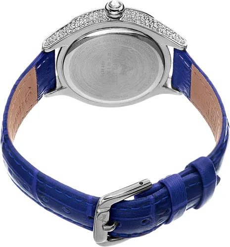 Vista 4 de AS8188 - Reloj de pulsera de cuero con 8 marcadores de hora de diamantes con esfera de nácar