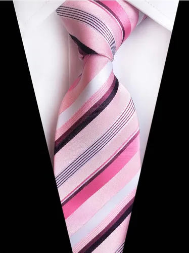 Vista 31 de Secdtie Corbata clásica de seda tejida jacquard a rayas para hombre