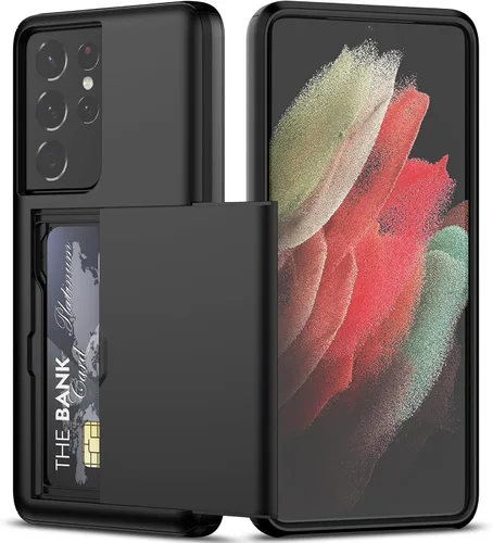 Vista 20 de Nvollnoe Funda para Samsung S20 FE con tarjetero de doble capa de protección resistente para Galaxy S20 FE, ranura para tarjeta oculta Funda delgada