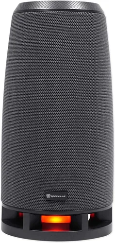 Vista 3 de Rockville RockShip - Altavoz Bluetooth portátil de 50 W, luces LED, radio FM, USB/AUX/SD, IPX4 resistente al agua, batería de 3600 mAh, para fiestas
