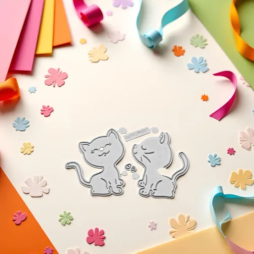 Vista 6 de Troqueles de corte de gatos para hacer tarjetas, plantillas de corte para álbumes de recortes, álbum de fotos, troqueles de papel decorativo