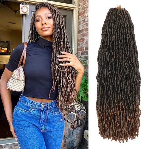 Vista 14 de Extensiones de cabello de ganchillo de 12 pulgadas de pelo sintético de ganchillo 1B, extensiones de cabello de ganchillo suaves