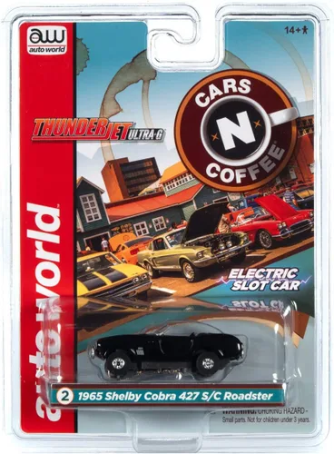 Vista 4 de Auto World Thunderjet R31 1965 Shelby Cobra 427 S/C Roadster (negro) HO Scale Slot Car