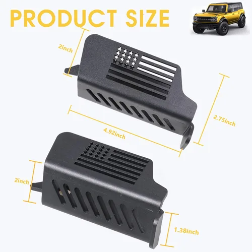 Vista 9 de sukemichi Estriberas para Bronco, accesorios para Ford Bronco de 4 puertas, 2 puertas, 2 puertas, acero, 1 par (bandera) Steel material,Foot pegs