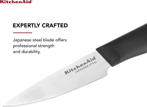 Vista 2 de KitchenAid - Cuchillo de pelar clásico con protector de extremo y cubierta de hoja a medida, de 3.5 pulgadas, cuchillo de cocina afilado, hoja