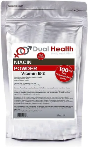Vista 5 de Niacina en polvo (4 onzas) Suplemento a granel de vitamina B3 liberación inmediata niacina con ácido nicotínico sin OMG, vegano, sin gluten, empresa