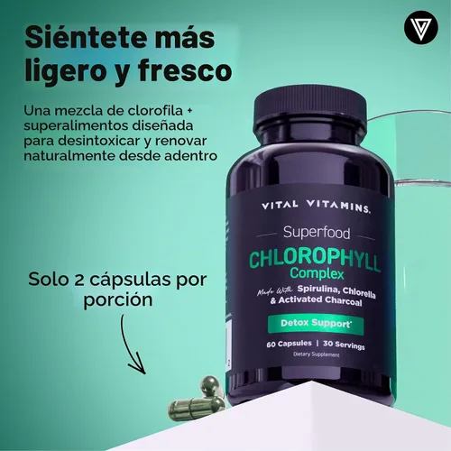 Vista 2 de Vital Vitamins Complejo de colágeno múltiple Plus + cápsulas de complejo de clorofila