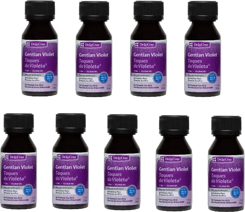 Vista 15 de De La Cruz Gentian Violet - Violeta de Genciana 1% Antiséptico para primeros auxilios para cortes, raspones y quemaduras, 1 onza líquida