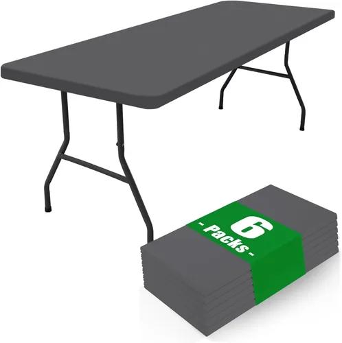 Vista 25 de Moosfor Paquete de 6 manteles cuadrados de elastano, manteles elásticos ajustables para pícnic, cubierta de mesa de patio elástica lavable para Negro