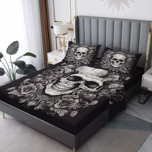 Vista 18 de Juego de sábanas tamaño Queen – Sábanas aztecas, sábanas y fundas de almohada de nativos americanos, microfibra suave, bolsillo profundo y sin