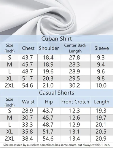 Vista 6 de COOFANDY Conjunto corto de 2 piezas para hombre, camisa cubana con botones, informal, conjunto de trajes de playa cortos