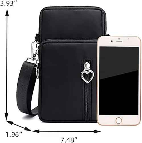 Vista 7 de Bolsa para teléfono celular, resistente al agua, bolsa de viaje, bolsa deportiva para brazos, mini bolso de hombro con correa ajustable