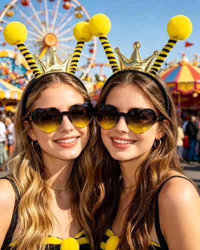 Vista 4 de Dolkoic Queen Bee Antena Diadema Corazón Gafas de sol para mujer Halloween