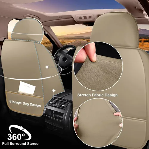 Vista 3 de 2 Front Seat Covers Fit for Mazda Mazdaspeed3 2008-2013: Waterproof Leather Car Seat Covers Breathable Automotive Seat Cushion Protector
