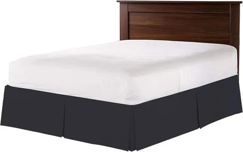Vista 3 de Falda de cama – Falda de cama plisada 100% algodón egipcio de 800 hilos – Fácil ajuste con falda de cama a medida de 12 pulgadas – Tamaño individual