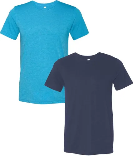 Vista 300 de Bella Canvas 3413c para hombre (1) Triblend verde + (1) Triblend rojo