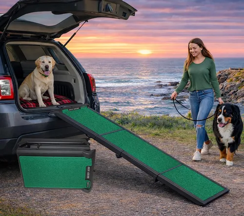 Vista 9 de Rampa de tres paneles para mascota Pet Gear, 71 pulgadas, Chocolate, longitud completa
