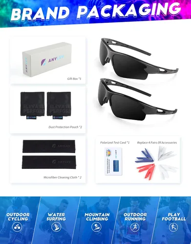 Vista 7 de ANYLUV Gafas de sol deportivas para hombres y mujeres, gafas de sol polarizadas ligeras mejoradas para hombre, protección UV para exteriores