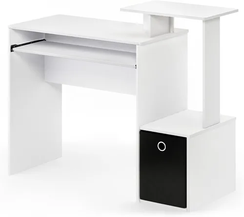 Vista 11 de Furinno Econ Escritorio para Ordenador de Oficina, Pino Ámbar/Negro