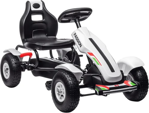 Vista 11 de Aosom Kids Pedal Go Kart Adjustable Seat Sharp Handling Ages 5-12 Black Negro