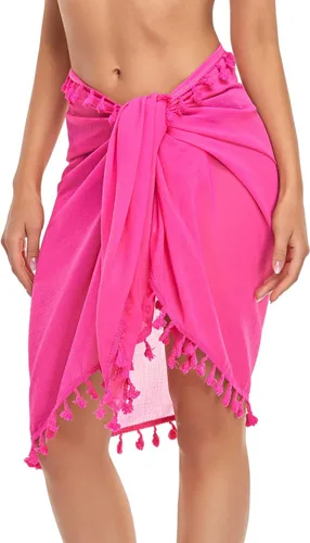 Vista 6 de Holipick Conjunto de bikini de 3 piezas para mujer, traje de baño halter y bikini sarong triángulo con salida de baño