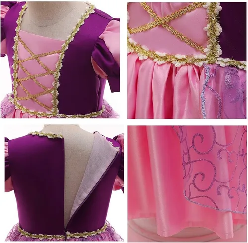 Vista 8 de Vestido de cumpleaños de princesa Sofía para niñas, disfraz de Halloween, concurso de Navidad, fiesta de noche, baile