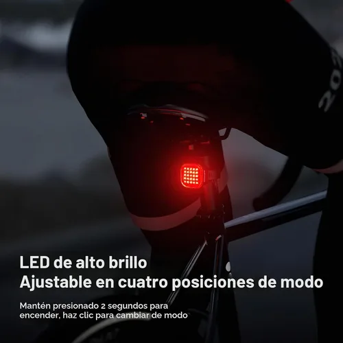 Vista 5 de Juego de luces para bicicleta – 2000 lúmenes USB recargable y luz trasera de seguridad, 5+4 modos, visibilidad de 656.2 ft, montaje sin