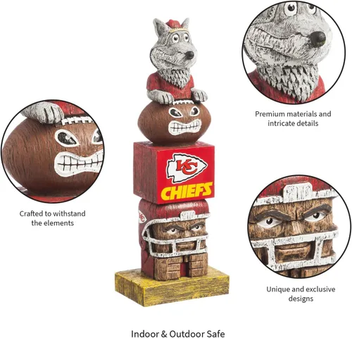 Vista 4 de Team Sports America Totem Tiki Totem Unisex de la NFL, Multicolor
